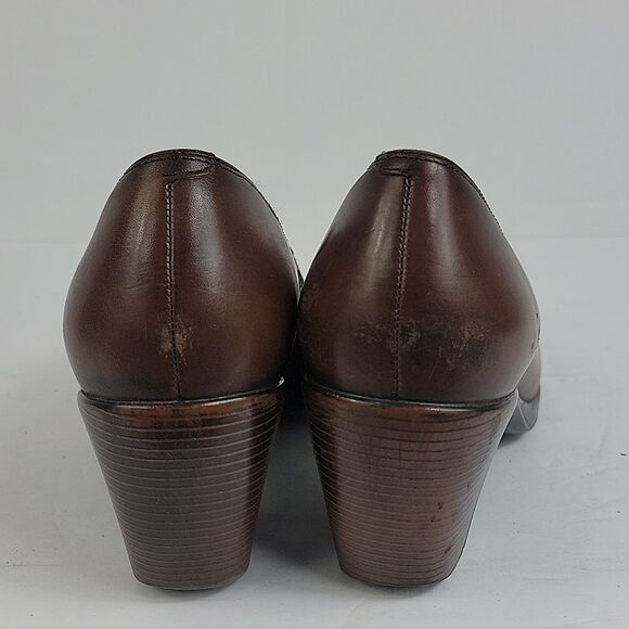 Dansko Beth Nappa Brown Leather Heeled Loafers - Picture 11 of 11